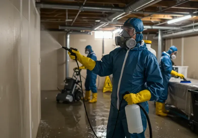 Basement Sanitization and Antimicrobial Treatment process in Holly Ridge, NC